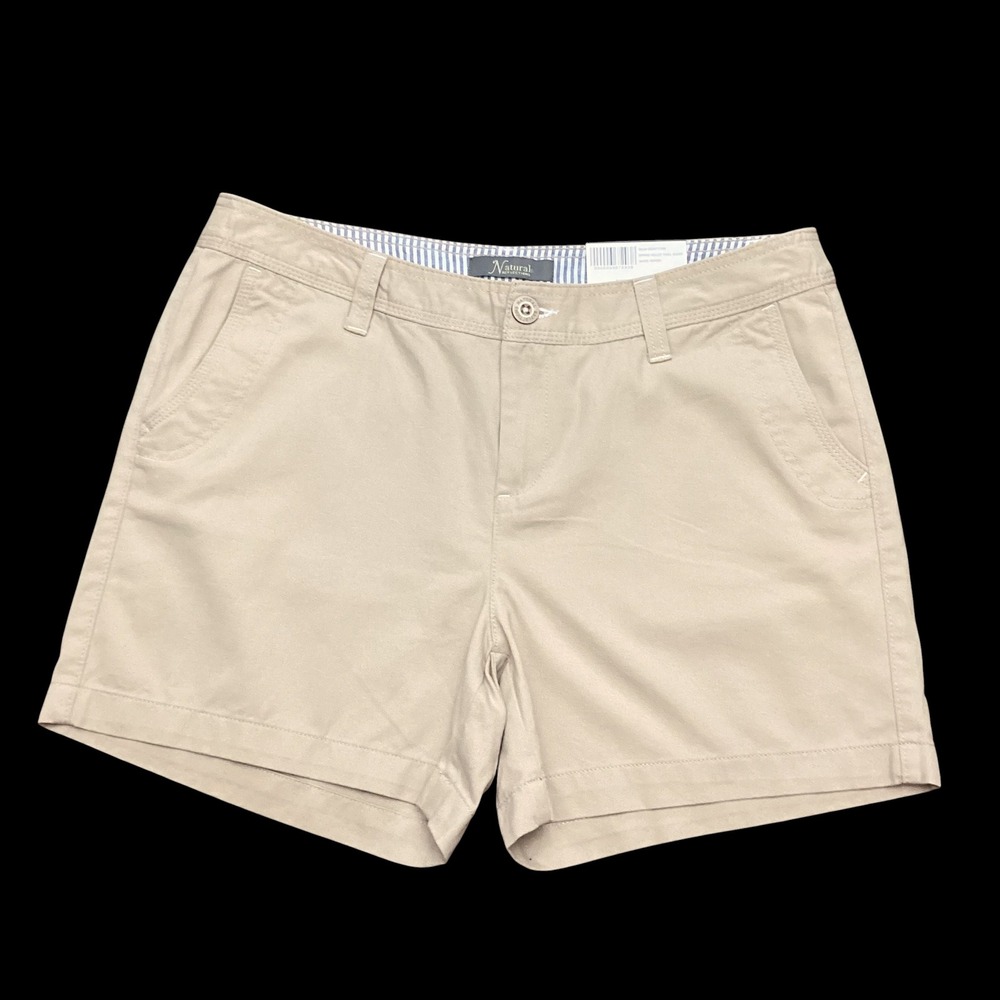 Natural Reflections Womens Spring Valley Twill Shorts White Pepper Size 10 NWT